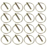 16 Pcs M6 Heavy Duty Lynch Pins, Linch Pins, Fastener Safety Pins with Ring Lock Pins Assortment Kit, Carbon Steel Trailer Lock Pin Lynch Pin Set for Farm Tractors Trailers Trucks Mowers Trolley