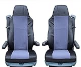 flexzon QUALITY GREY-BLACK TAILORED SEAT COVERS SET FOR DAF CF LF XF105 XF 105 NEW