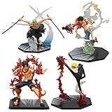 REOZIGN One Piece Ruffy Sanji Zoro Ace Anime Figure, 16cm Battle Flame Figure Decoration Ornaments Collectibles Toy Animations Character Model (Ace)