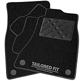 Car Mats FOR Skoda Superb III 2015+ Black Carpet + Black Ribbed Trim + Black Rectangle Heel Pad [SAPP-1722]