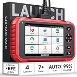 LAUNCH OBD2 Scanner CRP123I V2.0, 4 Systems Car Diagnostic Machine for ABS SRS Transmission Engine, OBD2 Diagnostic Tool with Oil/EPB/DPF/SAS/BAS/BMS/Throttle Reset, Battery Test, Lifetime Free Update