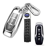 HooRLZ Ford TPU Key Fob Cover For Ford Edge Mondeo Explorer Escort Everest, 3 Button Ford Key Protection Cover Mondeo Key Cover Silicone - Silver