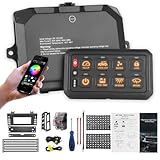 Chelhead 12V 60A RGB 8 Gang Bluetooth Remote Switch Panel, LED Touch Control Panel with Backlit Dimmable Function APP Control Waterproof, Compatible with Truck Boat SUV RV Trailer Marine ATV UTV