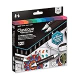 Crafter's Companion Spectrum Noir Classique Blend Twin Tip Blendable Alcohol Based Marker Set with Japanese Nibs - Pack of 12 - Perfect for Colouring, Drawing & Illustration (Jewel Pack)