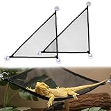 2Pcs Bearded Dragon Hammock, Breathable Mesh Reptile Hammock Lizard Tank Accessories, Triangle Geckos Hammocks for Bearded Dragons, Snakes, and Axolotls, Perfect Beard Dragon Tank Accessories