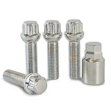 Extended Locking Wheel Nuts Bolts for use with 20mm Spacers on OEM VW Volkswagen Scirocco Alloy Wheels