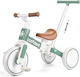 Toddler Tricycle Balance Bike for 2 3 4 Year Olds, 5 in 1 Kids Trike with Parent Handle & Removable Pedals, Push Trike Ride on Toys, Birthday Gifts for Boys Girls