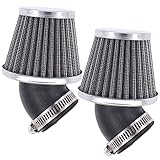 HouYeen Universal 40mm Air Filter 45 Degree for 50 110 125 140CC ATV Pit Dirt Bike Motorcycle Black Pack of 2