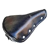 Uinfhyknd Vintage Faux Leather Bicycle Saddle Sprung Spring Bike Cycling Cushion Black for Road Bike