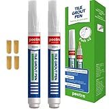 PECTRO Tile Grout Pen White Pack x 2 Units | Tile Paint Marker | Restore and Renew Grout Lines in bathrooms & Kitchens | White Joints Like New | Grout Reviver | Waterproof 8ml