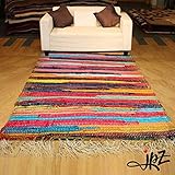 Recycle Mat Handmade Cotton Multi Colored Chindi Rag Area Rug (60x90)
