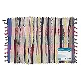 JVL Multi Colour Recycled Handmade Chindi Rug Rag Rug Door Floor Mat 40x60cm