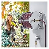Heavy Duty 49ft Garden Hose Reel Cart, Wall Mounted Outdoor Hose Storage, Outdoor Hose Holder - Durable Outdoor Hose Reel for Easy Watering and Storage