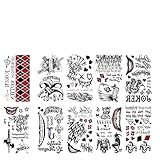 10 Sheets Joker Tattoos Temporary, Joker Face Tattoos for Halloween Face Tattoo, Gothic Accessories Rapper Style Fake Makeup Accessories for Cosplay and Themed Parties