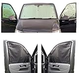 Thermal Blinds Compatible With Fiat Qubo (Years 2008-2023) (Full Set + Tailgate) With Backing Colour in Charcoal, Reversible