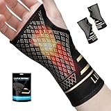 2 Pack Copper Wrist Supports for Carpal Tunnel, Wrist Brace for Women Men, Compression Wrist Support for Tendonitis, Arthritis, RSI, Sprains, Pain Relief, Sport, Gym, Left/Right Hand Brace, M