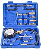 DHA Fuel Injection Pump Injector Pressure Tester Kit 0-140PSI for Car Truck Motorcycle, Schrader Fuel Rail Pressure Gauge Diesel Petrol Engine Diagnostic Tool