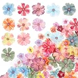 150PCS Faux Flower Heads Mini Faux Flower for Crafts Artificial Small Flower Heads Small Rose Daisy Fabric Flowers Multicolor Small Silk Flower Heads for DIY Garland Home Wedding Party Decoration
