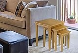 OSD 3 Nest of Tables Natural Oak Solid Wood