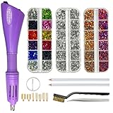 Afantti Hot Fix Applicator Wand Rhinestone Setter Iron Gun Tool Bedazzler Kit | 7 Tips | 3000pcs Hotfix Rhinestones | Gems Crystals for DIY Crafts