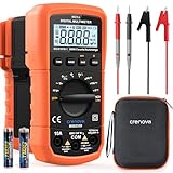 Crenova MS8233D Digital Multimeter 6000 Counts Multi Tester Voltmeter Ammeter Ohmmeter Measures Voltage Current Resistance Capacitance Continuity Diode Frequency NCV with Test Leads Backlight LCD