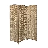 Natural 3 Panel Wicker Room Divider Hand Made Privacy Screen Living Room Separator Partition