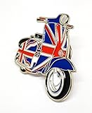 GB Union Jack Flag Covered Scooter MOD Metal Enamel Badge