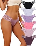 BeReady Seamless Knickers for Women Sexy Lace Seamless Underwear for Women High Cut V-waist No Show Ladies Briefs Panties Multipack