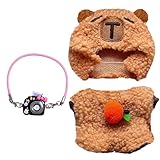 Doll Clothes, Dress to Impress Dolls, Dress to Impress Your Dolls with Stylish Outfit Accessories, Includes Hat, Dress and Camera Bag, for Boys and Girls Birthday (brown)