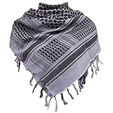 Chalier Fashion Shemagh Scarf Men/Women 100% Cotton Military Mens keffiyeh Tactical Desert Arab Scarf for Men,Yasser Arafat kufiya Many Colours