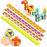 WEARXI Party Bag Fillers for Kids, 12 Packs 24 Blocks Magic Snake Cube, Fidget Toys for Kids Party Bags, Christmas Stocking Fillers kids, Party Favours Classroom Prizes