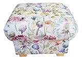 Storage Footstool in Voyage Maison Patrice Fabric Pouffe Lilac Flowers Floral Botanical