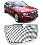 Sagnod Auto Tuning Front Chrome Mesh Grill Grille Compatible with 2005-2010 Chrysler 300 300C