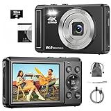 4K Digital Camera, 64MP 2.8 Inch UHD Autofocus Compact Cameras with 16X Digital Zoom, 32GB SD Card, Rechargeable Battery, Portable Vlogging Camera for Kids Beginners Teenagers
