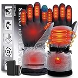 Heated Gloves for Men Women, Rechargeable Hand Warmer with Touchscreen, Waterproof Electric Heated Ski Glove for Winter Outdoor Work Hunting Camping Snowboarding Hiking