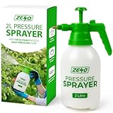 ZENO Garden Sprayer 2 Litre | Pressure Sprayer Pump for Weed Killer | Brass Adjustable Nozzle, Trigger Handle | Pump Spray Bottle for Gardening, Pesticides, Fertilisers, Cleaning