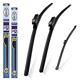 alca Germany Fits Audi A4 Estate 2008-2015 Set of 3 Windscreen Wiper Blades Super Flat Front Rear 24"20"ST 16"Q ASF2420ST16Q