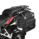 Rhinowalk Motorcycle Saddlebag Waterproof Motor Luggage Pack Quick Release Motorbike Side Bag 20L Fits Most Adventure and Sports Bike Motorcycle Racks(Black, 1 Pack)