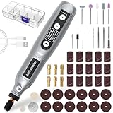 Cordless Mini Rotary Tool Kit - 5 Speed Adjustment USB Rechargeable Mini Grinder with Light 50 Accessories Multi-Purpose Power Rotary Tool for Sanding Polishing Drilling Etching Engraving DIY Crafts