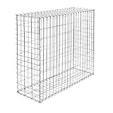 WilTec Gabion Basket 100x80x30cm Silver-coloured Rustic Stone Basket
