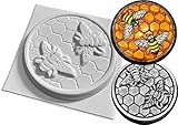 Honey Bees on Honeycomb Garden Concrete or Plaster Plaque Mould Stepping Stone Mold