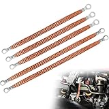 Universal Engine Ground Strap Automotive, Professional Vehicle Grounding Straps, 3 Pcs 10" x 1/2" & 2 Pcs 13" x 1/2" Ground Cable Strap Kit, Automotive Wire Ground Strap for Most Cars, Ring Terminals