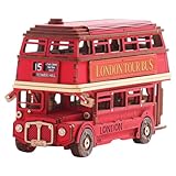 Rolife 3D Puzzle - London Tour Bus Wooden Puzzles for Adults DIY Model Kits, Creative Craft Construction Kits for Adults, Aesthetic Home Decor Gifts for Women & Men