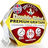 DIY Doctor Heavy Duty Double Sided Carpet Tape – 20m long x 21mm wide, No Residue Extra Strong Sticky Rug Grip Adhesive Tape, Ideal for Home & Professional Use