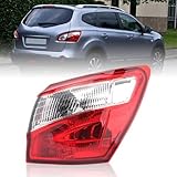 Right O/S Driver Side Outer Tail Light Assembly Compatible With Nissan Qashqai J10 2010-2014 Rear Brake Lamp Car Replacement Accessories W/Bulbs