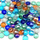 APOMOONS 120pcs Mini Glass Pebbles, Mixed Colour Glass Beads for Vases, 500g Glass Gems Pebbles, Decorative Aquarium Glass Stones Fish Tank Rocks for Home Art Craft Vase Filler