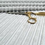 Redbrick Mill Fabrics Soft Jumbo Cord Corduroy Material Textile for Sofas Chairs Home Furnishings Upholstery Projects Flame Treated Fabric by The Metre, Silver (1 Metre)