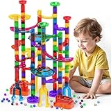 Marble Run – 150PCS STEM Educational Toy Set for Boys & Girls, Transparent Marble Maze & Race Track with 60 Marbles, Construction Building Blocks, Birthday Gift for Kids Ages 3 4 5 6 7 8 + Years Old