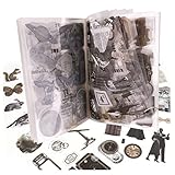 177 pcs Moon Vintage Scrapbook Stickers Paper Pack Astronomy Moons Scrapbooking Deco for Scrap Book Decorations Notebook Journal DIY Art Craft Card Making Supplies