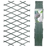 URBNLIVING Set Of 2 Expanding Green Plastic Wall Foldable Trellis Fence